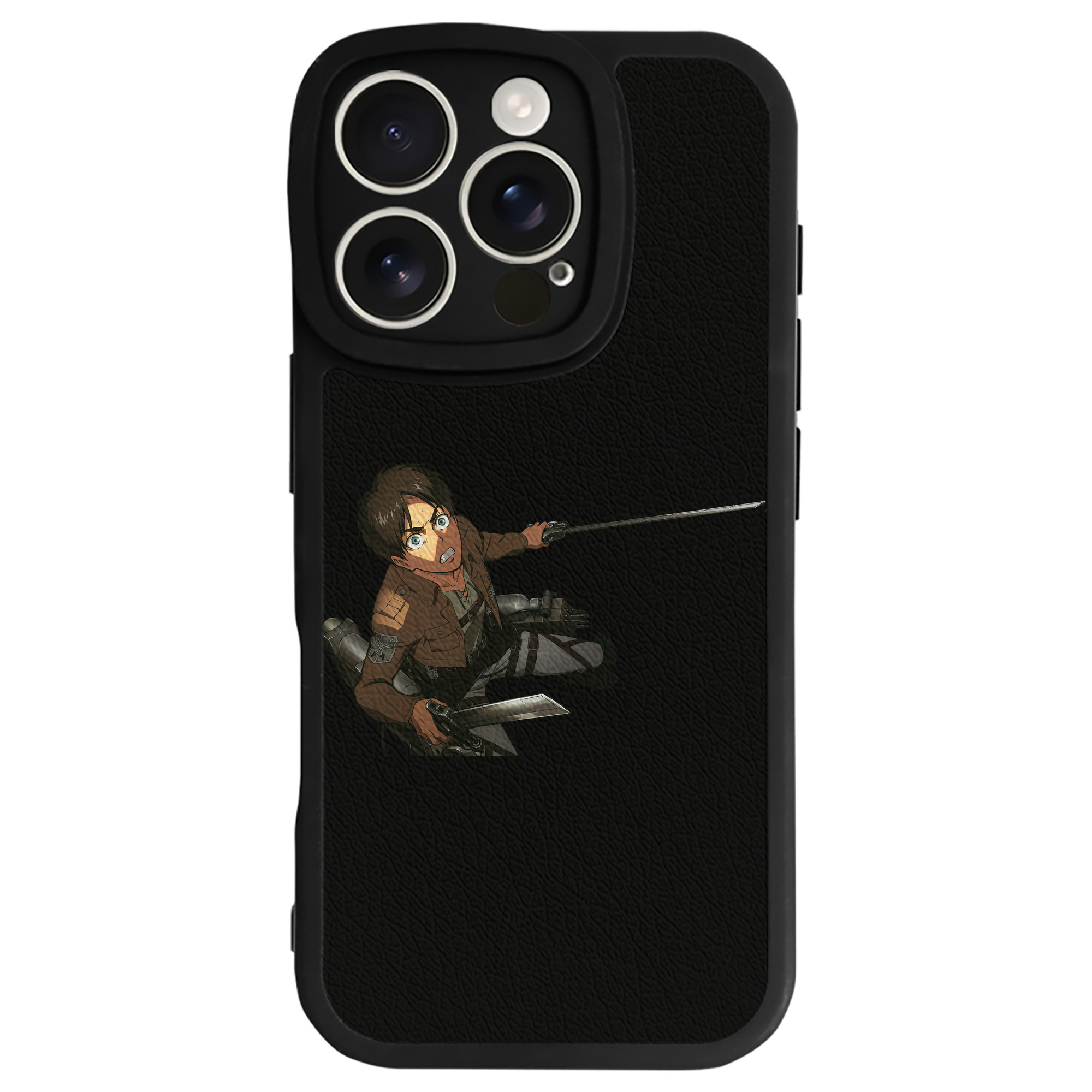 （画像用） 進撃の巨人 エレン･イェーガー Attack on Titan Eren Jäger 【iPhone 16シリーズ対応】シリコンスマホケース（レザー調） 材質：シリコン
